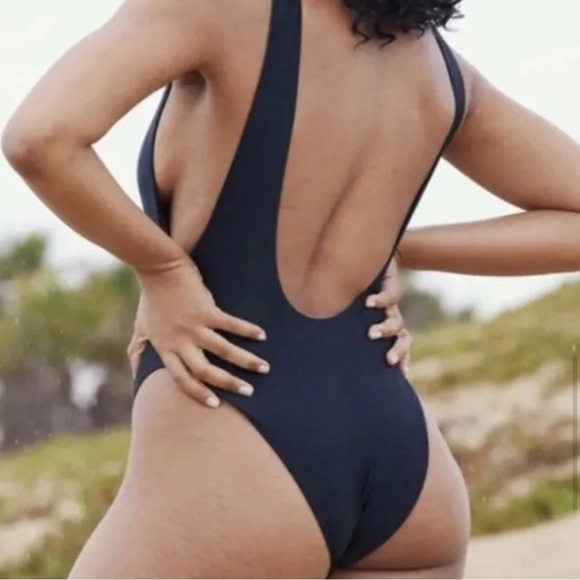Aerie NWOT One Piece Scoop Back Navy Blue Swimsuit Size XL - Picture 11 of 11